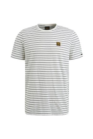 PME Legend PME Legend ptss2502556 short sleeve r-neck yd melange str 7013 - bone white