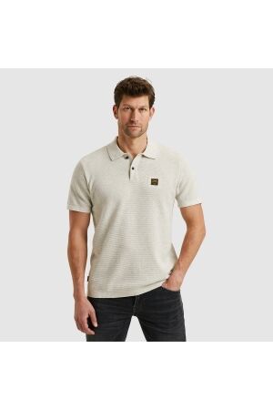PME Legend PME Legend ppss2502853 short sleeve polo cotton 910 - bone white melee 910 - Bone White Melee