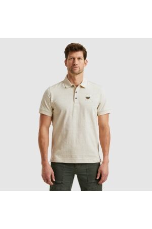 PME Legend PME Legend ppss2503883 short sleeve polo jacquard jersey 7013 - bone white 7013 - Bone White