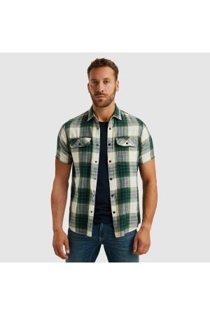 PME Legend PME Legend psis2503234 short sleeve shirt y/d slub herrin 6072 - deep jungle