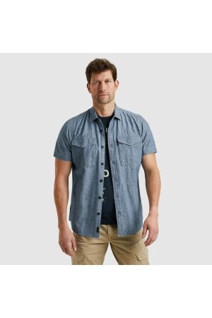 PME Legend PME Legend psis2503237 short sleeve shirt indigo chambray 590 - real indigo