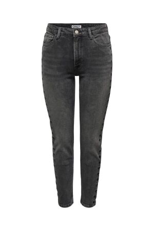Only Only onlemily stret hw st heart emb cs dnm Straight leg washed black heart emb