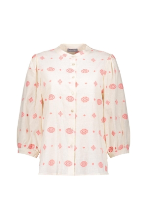 Geisha Geisha blouse embroidery 10 off-white/coral