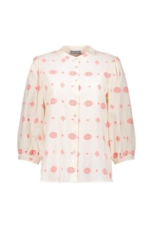 Geisha Geisha blouse embroidery 10 off-white/coral