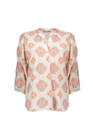 Geisha Geisha top 53260-20 T-shirt Korte mouw 720 sand/pink