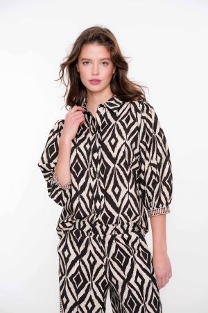 Geisha Geisha blouse 53261-20 Blouse 999 black/sand
