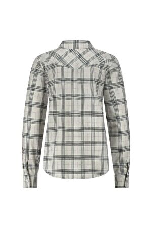 Studio Anneloes Studio Anneloes bobby western check blouse 12121 Blouse 9598 grey melange/antraciet