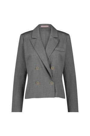 Studio Anneloes Studio Anneloes franky gold stripe blazer 12125 Blazers 9502 grey melange/gold