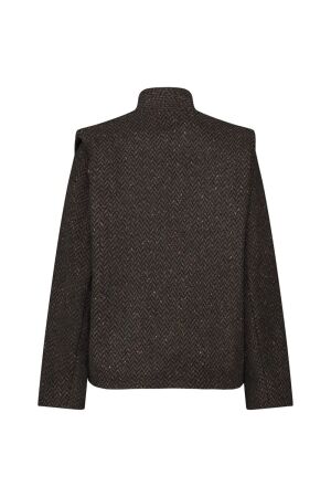 Studio Anneloes Studio Anneloes estella wool herringbone coat 12145 Vest 8790 espresso/black
