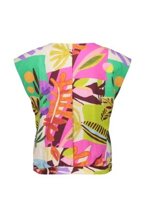 Geisha Geisha top 53212-20 T-shirt Korte mouw 150 yellow/pink