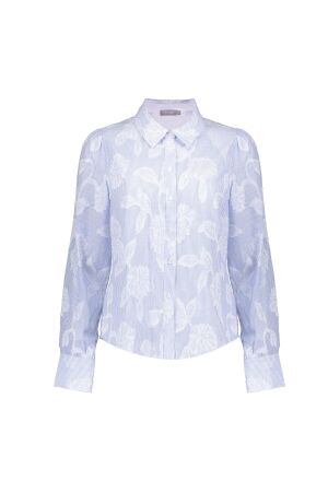 Geisha Geisha blouse striped with flowers 53142-21 Blouse 625 blue/white