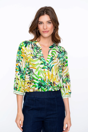 Geisha Geisha top 53254-20 Tops en Singlets 10 off-white/green