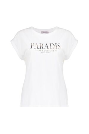 Geisha Geisha t-shirt paradis 52117-41 T-shirt Korte mouw 10 off-white/black/gold