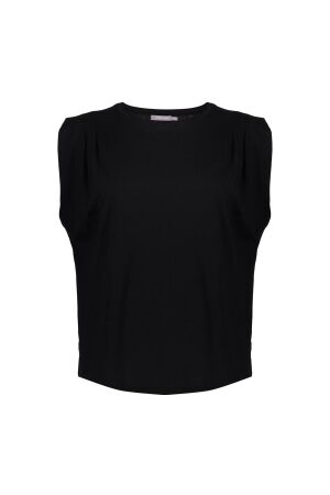 Geisha Geisha t-shirt pleads at shoulder 52100-47 T-shirt Korte mouw 999 black