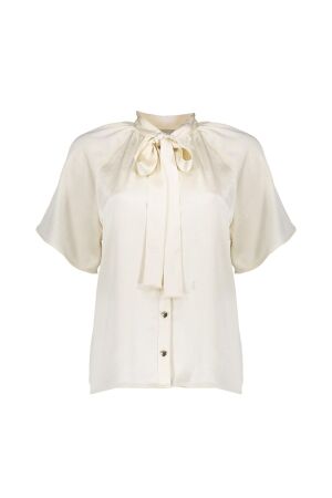 Geisha Geisha blouse satin with bow 53072-14 Blouse 10 off-white