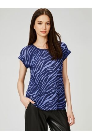 Geisha Geisha t-shirt fancy rib aop 52135-60 T-shirt Korte mouw 625 pr.03-25-1 blue/blue