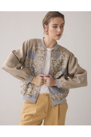 SUMMUM SUMMUM bomber jacquard mix Jackets 703 khaki