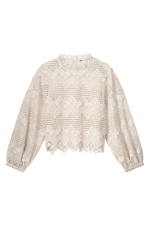 SUMMUM SUMMUM longsleeve top lace Sweater 702 pebble beige