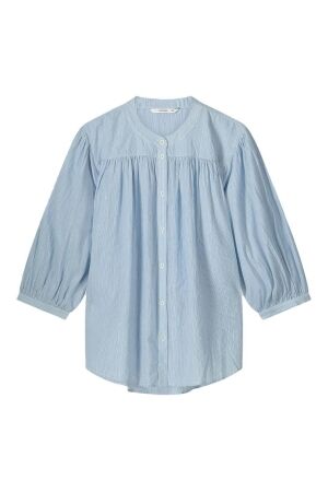 SUMMUM SUMMUM oversized blouse micro stripe Blouse 402 powder blue