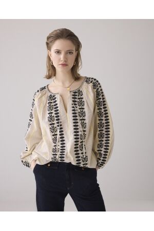 SUMMUM SUMMUM longsleeve top momosa stripe Sweater 702 pebble beige