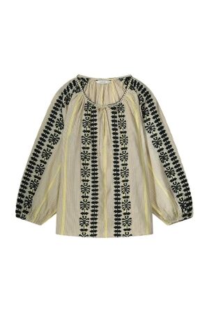 SUMMUM SUMMUM longsleeve top momosa stripe Sweater 702 pebble beige