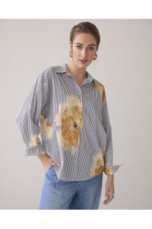 SUMMUM SUMMUM blouse flowers and stripes Blouse 120 multicolour