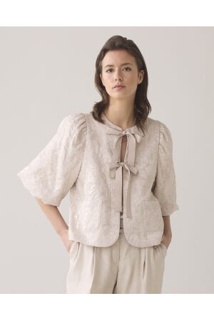 SUMMUM SUMMUM blouse jacquard Blouse 702 pebble beige