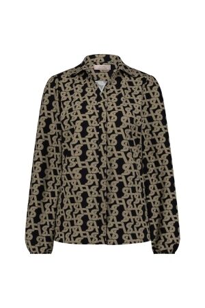 Studio Anneloes Studio Anneloes eden signature shirt 12092 Blouse 2290 latte/black 2290 latte/black