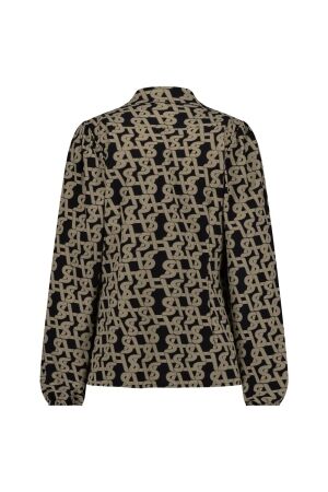 Studio Anneloes Studio Anneloes eden signature shirt 12092 Blouse 2290 latte/black