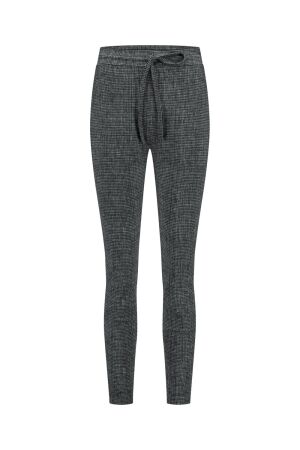 Studio Anneloes Studio Anneloes downstairs bnd tweed trousers 12097 Broek 9011 black/off white