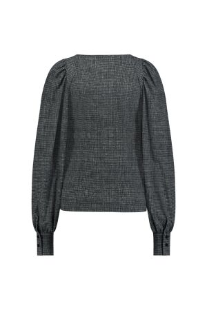 Studio Anneloes Studio Anneloes bodi tweed top 12099 T-shirt Lange mouw 9011 black/off white