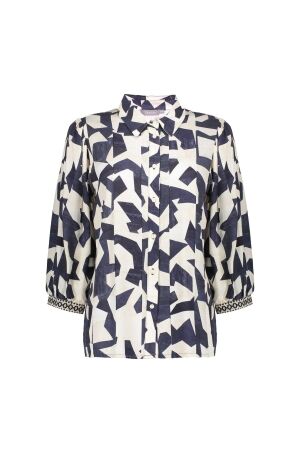 Geisha Geisha blouse 53200-20 Blouse 675 navy/sand