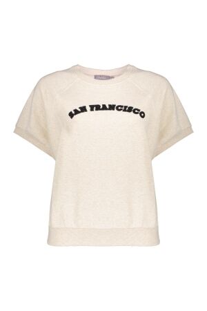Geisha Geisha sweat short sleeves san francisco 52085-21 Sweater 720 sand/black
