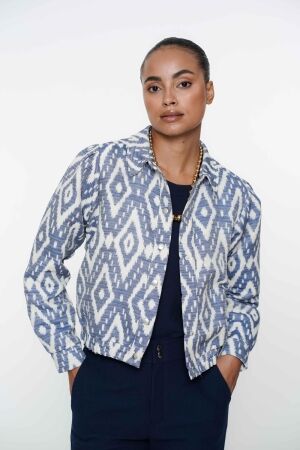 Geisha Geisha bomber 55120-20 Jackets 718 ecru/blue