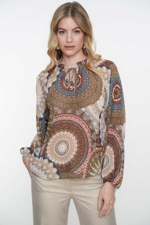 Geisha Geisha blouse 53268-20 Blouse 720 sand/black