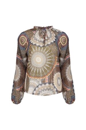 Geisha Geisha blouse 53268-20 Blouse 720 sand/black