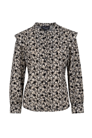 Elvira Casuals Elvira Casuals blouse flower e5 24-030 Blouse 996 champagne