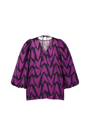 Studio Anneloes Studio Anneloes philou 2way love top 12196 T-shirt Korte mouw 9051 black/magenta