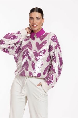 Studio Anneloes Studio Anneloes noah heart pullover 12250 Trui 1451 kit/magenta