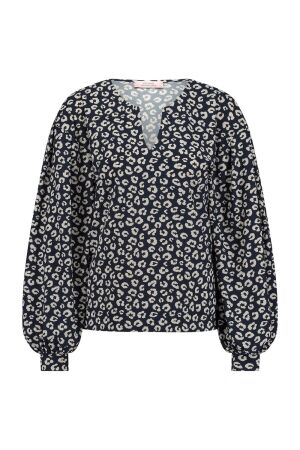 Studio Anneloes Studio Anneloes leah leopard top 12231 T-shirt Lange mouw 6914 dblue/kit