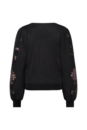 Studio Anneloes Studio Anneloes milly flower sequins pullover 12255 Trui 9000 black