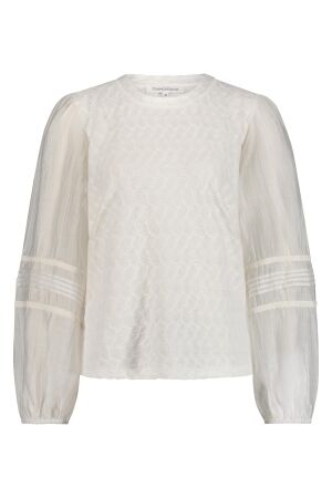 Tramontana Tramontana fancy fabric mix top c47-15-401 T-shirt Korte mouw 001100-offwhite