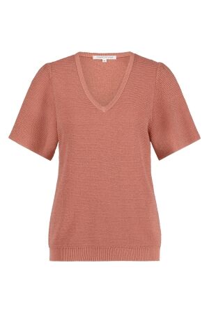 Tramontana Tramontana v-neck lurex jumper y07-15-601 Trui 003625-papaya