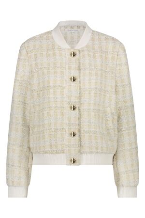Tramontana Tramontana tweed bomber jacket q02-15-801 Jackets 001100-offwhite