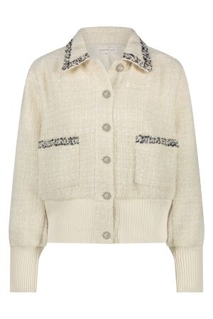 Tramontana Tramontana tweed jacket fancy tapes q03-15-801 Jackets 001100-offwhite