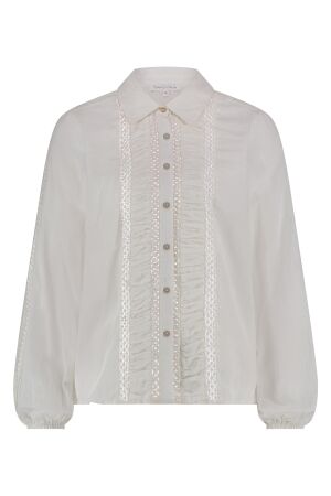 Tramontana Tramontana gathered detail blouse a06-15-301 Blouse 001100-offwhite