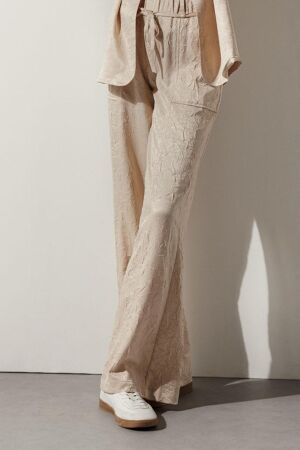 Tramontana Tramontana crinkled satin trousers c40-15-101 Broek 002000-sand