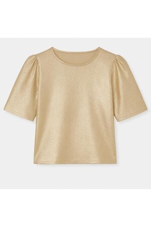 Tramontana Tramontana metallic-coated top d04-15-401 T-shirt Korte mouw 002000-sand