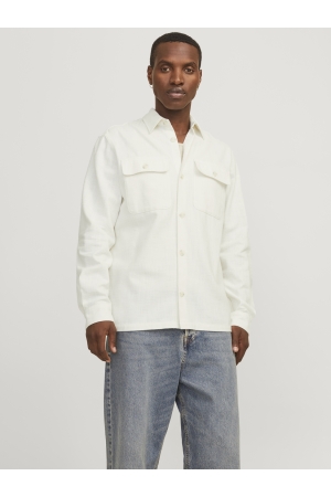 Jack & Jones Jack & Jones jprccraymond spring solid overshirt sn Overshirt cloud dancer comfort fit