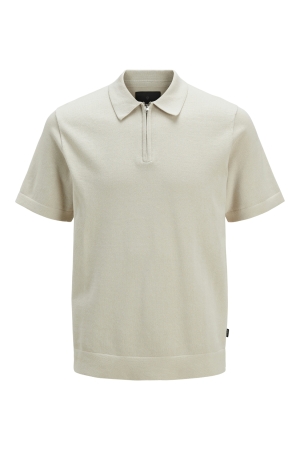 Jack & Jones Jack & Jones jprblamilano spring knit polo ss sn Trui korte mouw silver lining